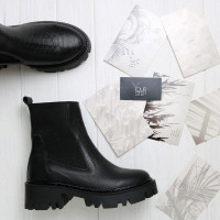 Челсі із чорної шкіри з тисненням Арт. As-16/Carmen