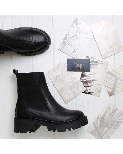 Челсі із чорної шкіри з тисненням Арт. As-16/Carmen