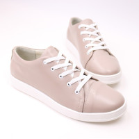 Кеди із бежевої шкіри Арт. Em-1