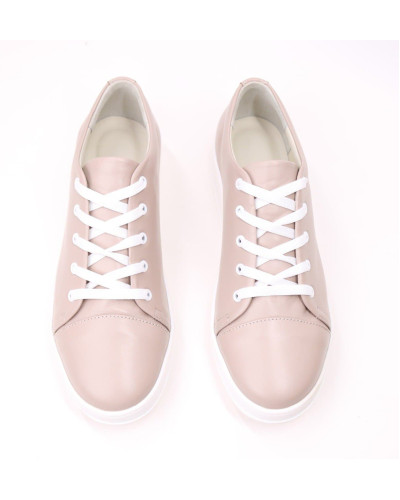 Кеди із бежевої шкіри Арт. Em-1