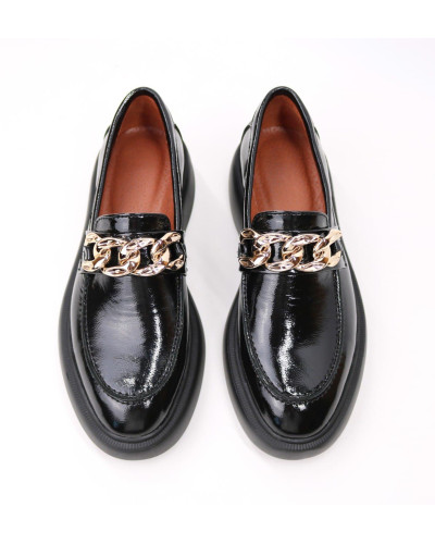 Лакові чорні лофери Арт.156-6/Hill3-2707