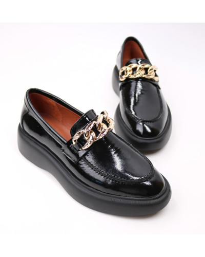 Лакові чорні лофери Арт.156-6/Hill3-2707