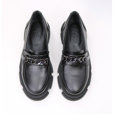 Лофери із чорної шкіри з фурнітурою Арт. As-15/21074