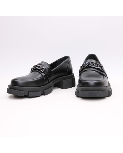 Лофери із чорної шкіри з фурнітурою Арт. As-15/21074