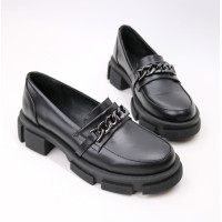 Лофери із чорної шкіри з фурнітурою Арт. As-15/21074