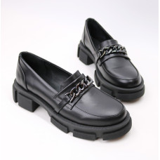 Лофери із чорної шкіри з фурнітурою Арт. As-15/21074