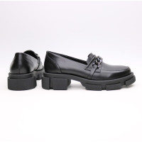 Лофери із чорної шкіри з фурнітурою Арт. As-15/21074