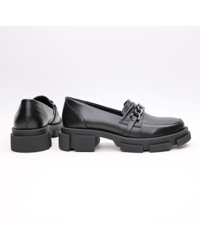 Лофери із чорної шкіри з фурнітурою Арт. As-15/21074