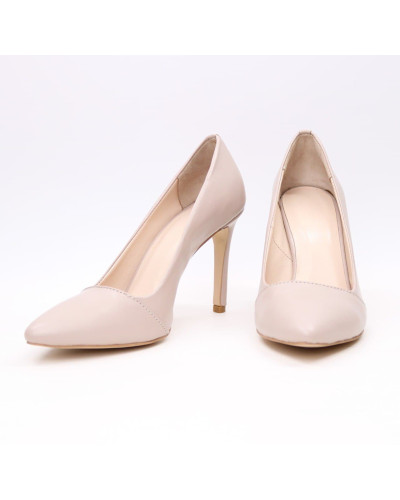 Туфлі-човники з бежевої шкіри Арт. 35-9Os/60Ок