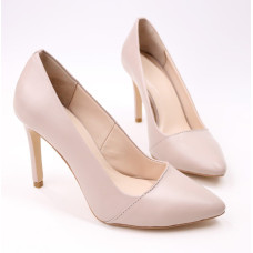 Туфлі-човники з бежевої шкіри Арт. 35-9Os/60Ок