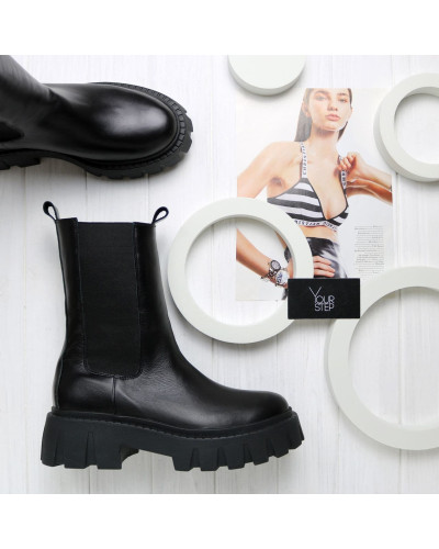 Високі Челсі із чорної шкіри Арт. As-17/21163