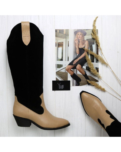 Високі «Козаки» із чорної замші Арт. 10140-1