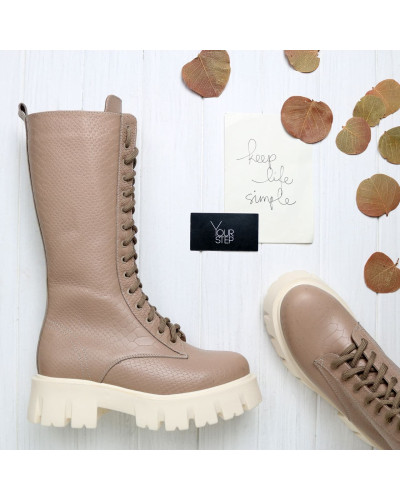 Високі черевики зі шкіри з тисненням Арт. As-18/21021