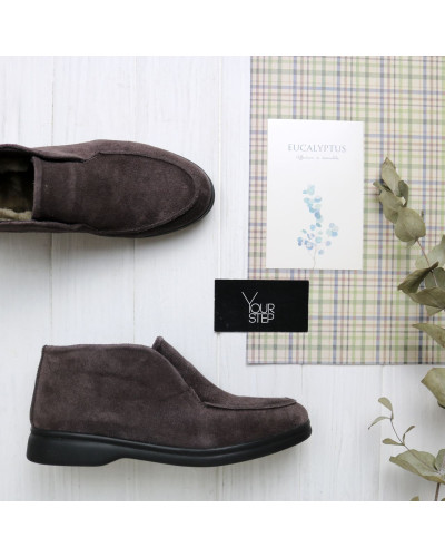 Високі лофери із замші в кольорі какао Арт. 156-4