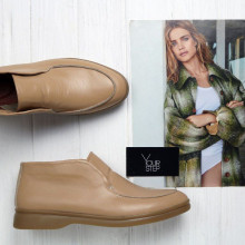 Високі лофери зі шкіри в карамельному кольорі Арт. 156-4