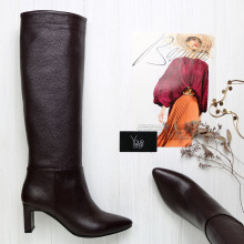 Високі чоботи зі шкіри флотар Арт. 657-18/6045Kr