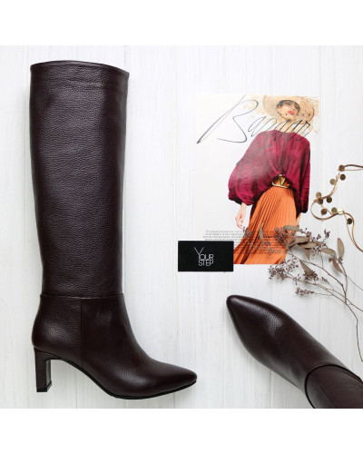 Високі чоботи зі шкіри флотар Арт. 657-18/6045Kr