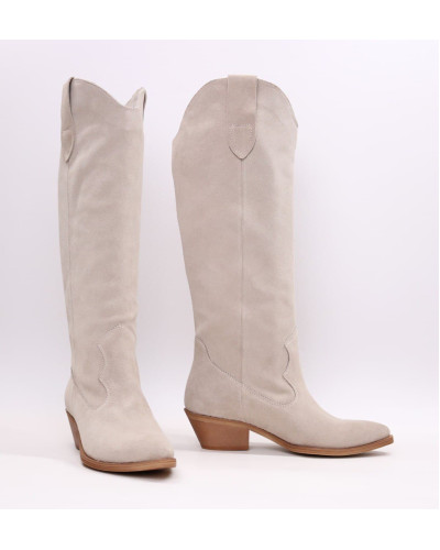 Високі Козаки з бежевої замші Арт. 10140-1