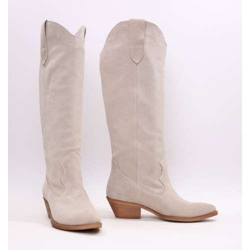 Високі Козаки з бежевої замші Арт. 10140-1