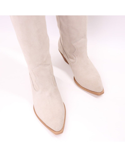 Високі Козаки з бежевої замші Арт. 10140-1