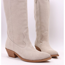 Високі Козаки з бежевої замші Арт. 10140-1