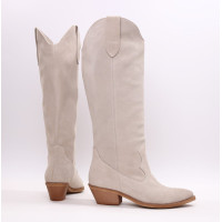 Високі Козаки з бежевої замші Арт. 10140-1