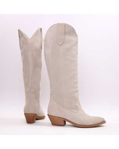 Високі Козаки з бежевої замші Арт. 10140-1