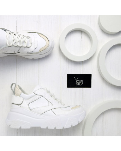 Білі шкіряні кросівки Арт. As-9/Sonya2