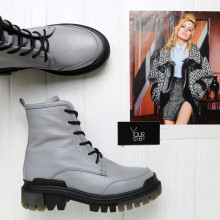 Черевики із сірої шкіри флотар Арт. As-10/20 ДОП