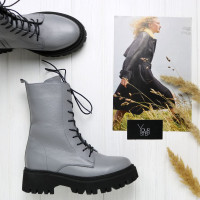 Черевики із сірої шкіри Арт. 12-30/21153 (б/ф)