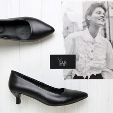 Черные туфли на каблуке из натуральной кожи Арт. 457-1/4065