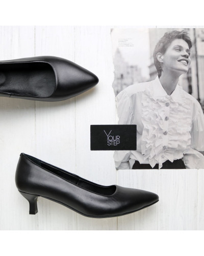 Чорні туфлі-човники з натуральної шкіри Арт. 457-1/4065