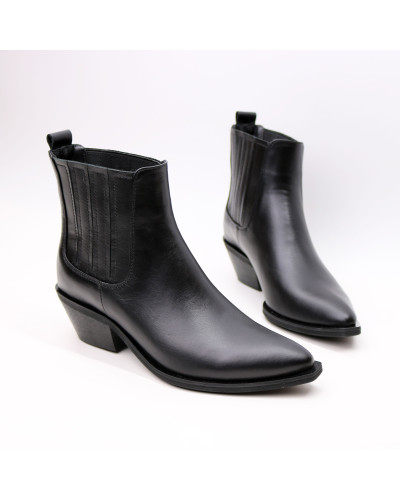 Чорні шкіряні Козаки Арт. 10140-3