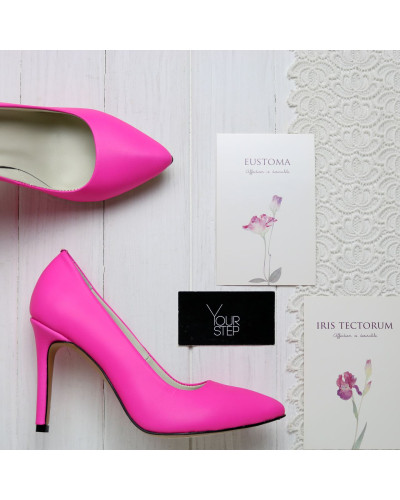 Туфлі-човники з рожевої шкіри Арт. 35-1/60Ок