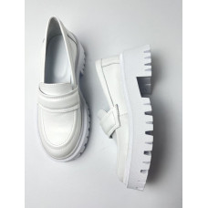Білі шкіряні лофери Арт. As-19/21150