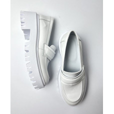 Білі шкіряні лофери Арт. As-19/21150