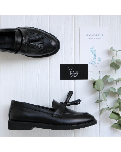 Чорні шкіряні лофери Арт. 156-8Eva