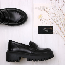 Чорні шкіряні лофери Арт. As-19/21150