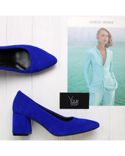 Туфлі з синьої замші Арт. 657-1/47Ok