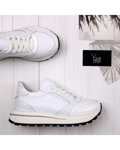 Білі шкіряні кросівки Арт. Kr-7(Att)