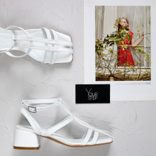 Білі босоніжки на підборах Арт. 867-3/4053Ok