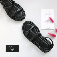 Босоніжки із чорної шкіри Арт. 073-4/0142