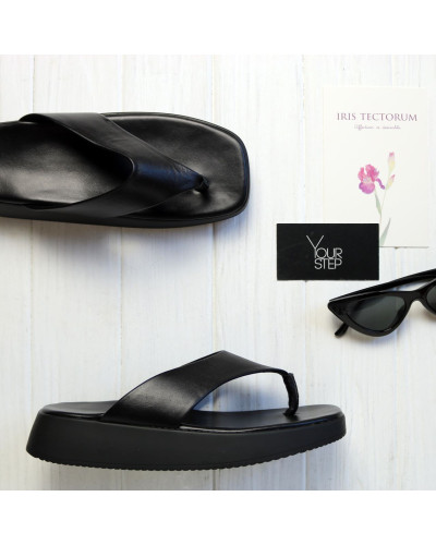 В'єтнамки з чорної шкіри Арт 10-40/21227