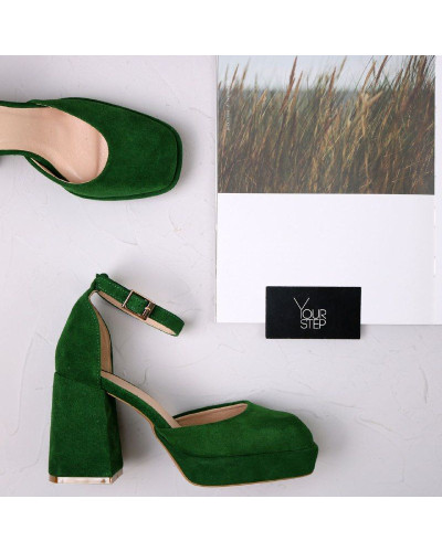 Зелені босоніжки на підборах Арт. 10265-1