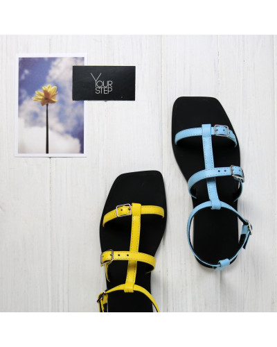 Жовто-блакитні босоніжки Арт. 073-4