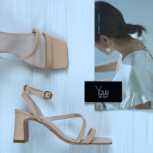 Бежеві босоніжки на підборах Арт 667-8