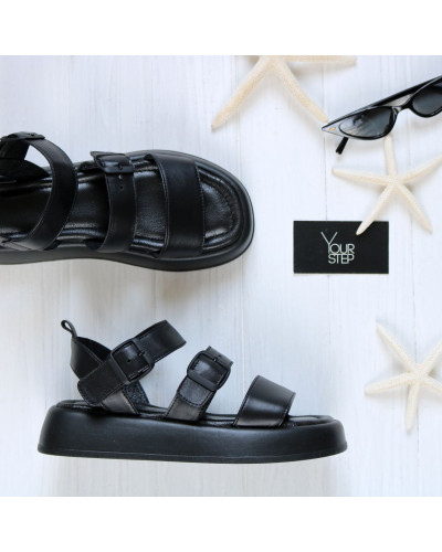 Сандалі з чорної шкіри 