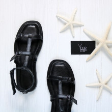 Сандалі з чорної шкіри Арт 073-4/0143