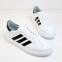 Білі кеди з чорними полосками Арт 15-10/0136