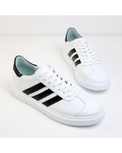 Білі кеди з чорними полосками Арт 15-10/0136